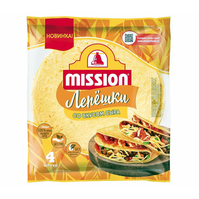 Тортильи "Mission" Лепешки со вкусом Сыра 250г