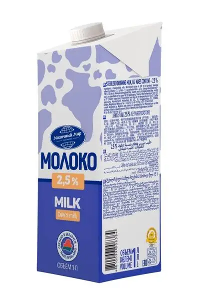 Молоко"Молочный Мир 2,5% 1л ТП (Россия)