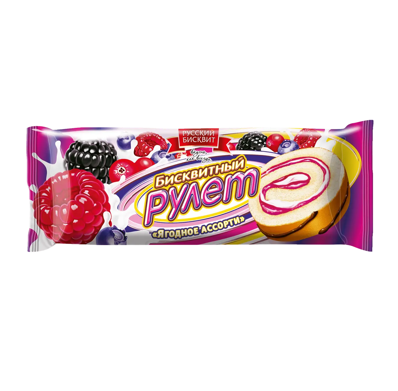 Рулет" Русский Бисквит" Ягодное Ассорти 175г (Россия)