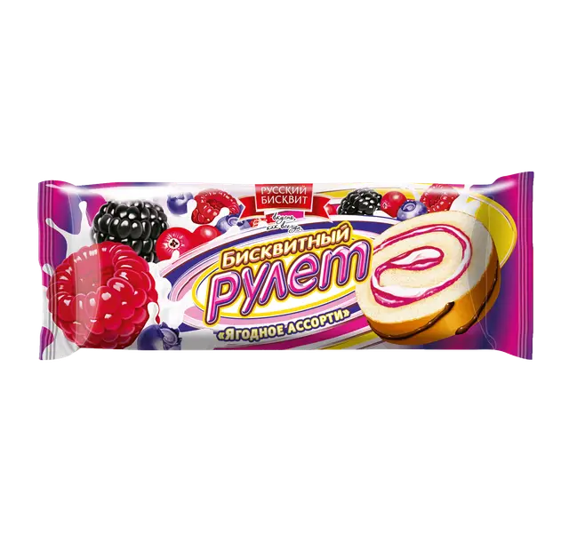 Рулет" Русский Бисквит" Ягодное Ассорти 175г (Россия)
