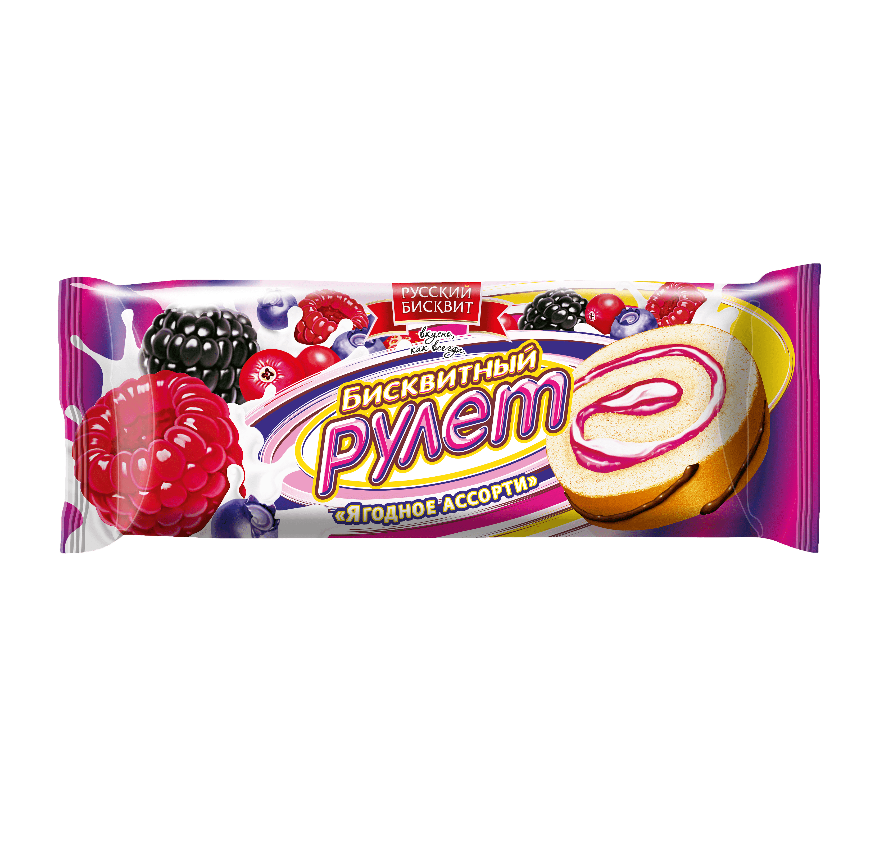 Рулет" Русский Бисквит" Ягодное Ассорти 175г (Россия)