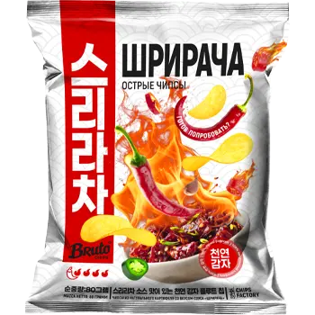 Чипсы "Bruto" со вкусом Шрирача 80г (Россия)