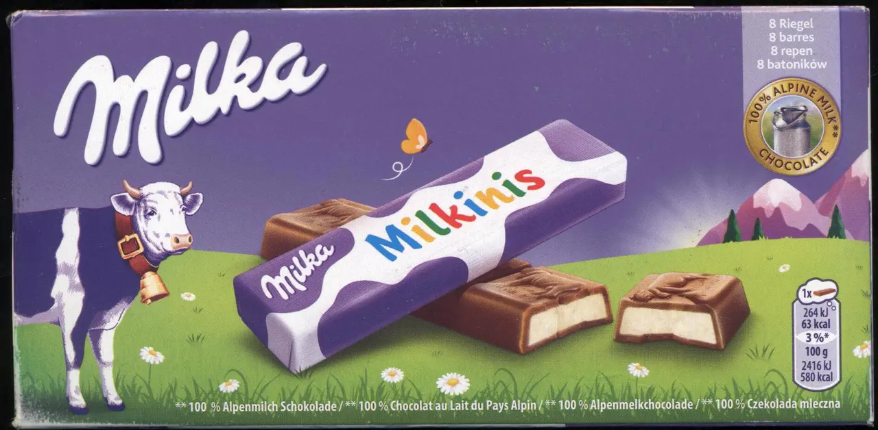 "Milka" 100гр Milkinis шок. (Милкинис) мол.нач. 1бл*22шт (пал300) Монделиз