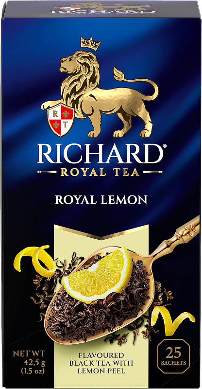 РИЧАРД 25пак Роял Лимон (Lemon) чай черн. 1уп*12шт Май