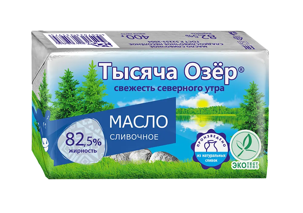 ТЫСЯЧА ОЗЕР масло Сливочное 350гр сладкослив.несол., 82,5% 1уп*8шт