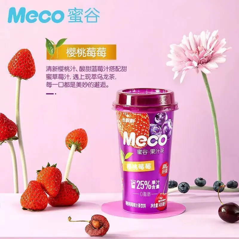 Чайный напиток "Meco" с вишневым  земляничным и черничным соком 400мл ПЭТ (Китай)