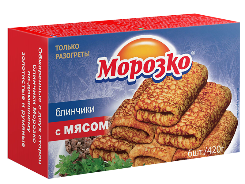 Блинчики "Морозко" с мяс.мол.быч. 420-430г /6шт/