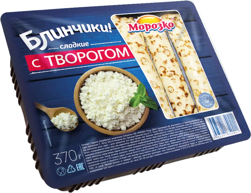 Блинчики "Морозко" с творогом 370г (рулетики) (Россия)
