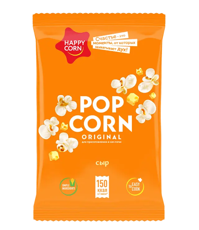 Попкорн "Happy Corn" с сыром 100г (Россия)