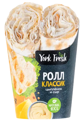 "York Fresh" Ролл с цыпленком и сыром 170г (Россия)