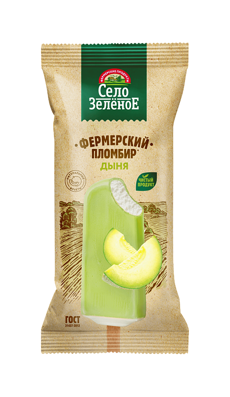 Мороженое "Село Зеленое" Ваниль Дыня 70г (Россия)