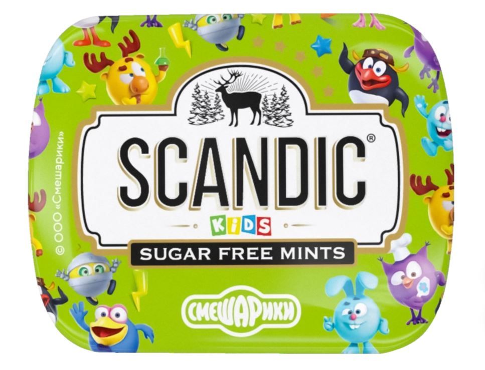 Конфеты Scandic без сахара ЯБЛОКО 14гр*12бл*18шт ТД Энергон Русс