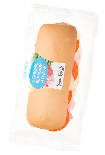"York Fresh" Панини с салями, моцареллой и соусом аррабиата 200г (Россия)