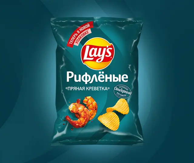 Чипсы "Lays" Пряная креветка 105г (Россия)