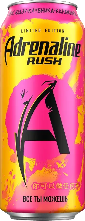 Энергетический напиток "Adrenaline Rush" Клубника Каламанси 0,449л ЖБ