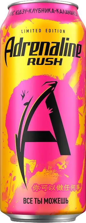 Энергетический напиток "Adrenaline Rush" Клубника Каламанси 0,449л ЖБ