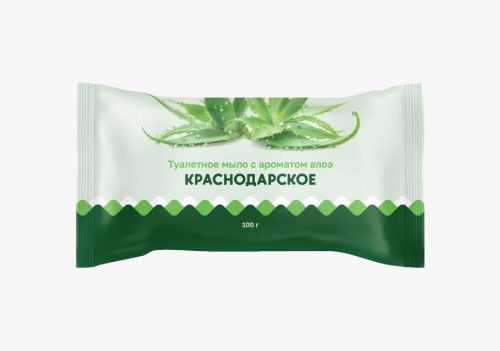 Мыло туалетное твердое "Краснодарское" Алоэ 200г (Россия)