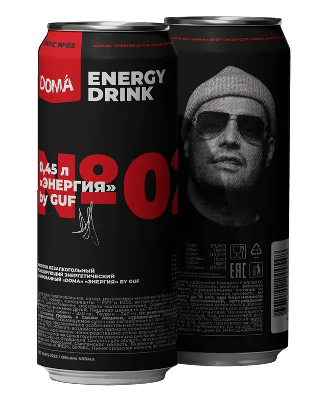 Энергетический напиток "DOMA" Energy by Guf 0,45л (Россия)
