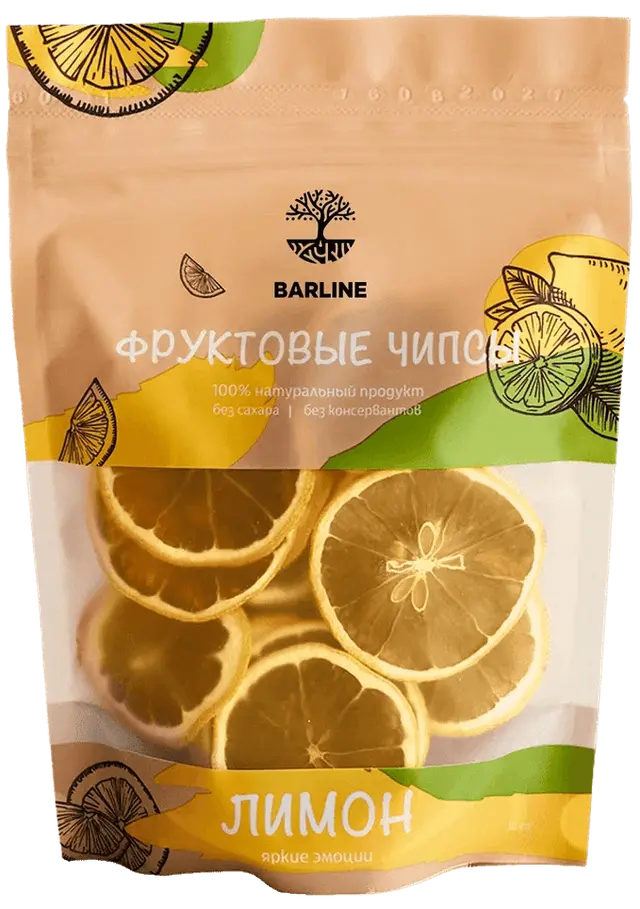 Фруктовые чипсы "Barline" Лимон 40г (Россия)