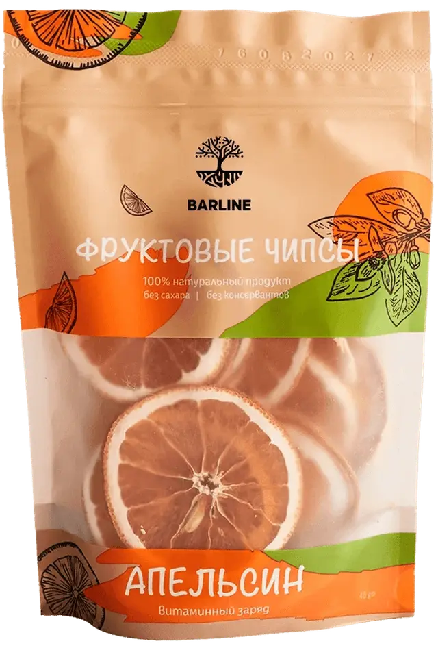 Фруктовые чипсы "Barline" Апельсин 40г (Россия)