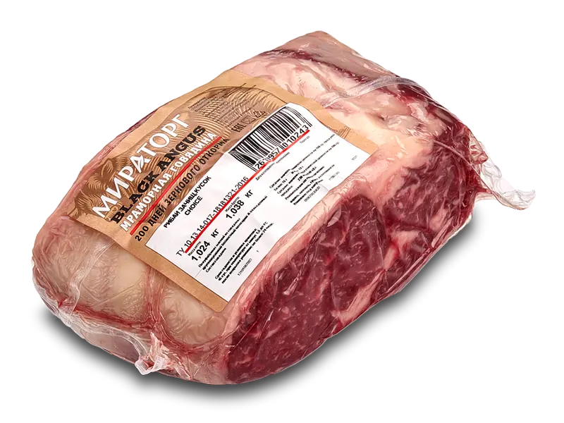 "Мираторг" Стейк Рибай Говядина б/к с/м ±5,8кг, ±11,6кг/кор