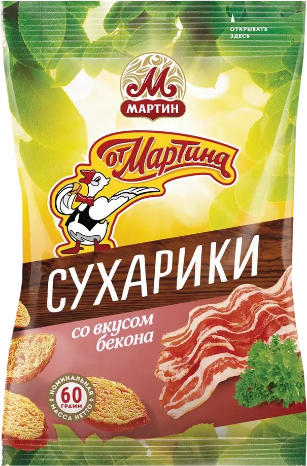 Сухарики "Мартин" Бекон 60г (Россия)