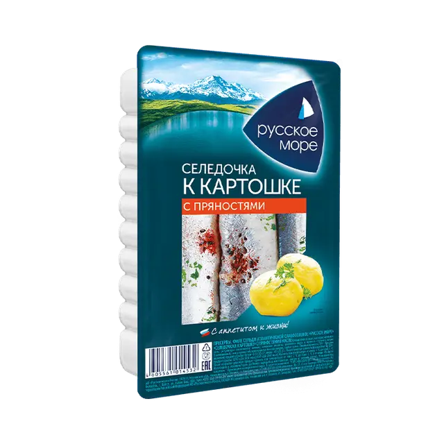 "Русское море" Филе-кусочки Селедочка аппетитная в масле 400г (Россия)