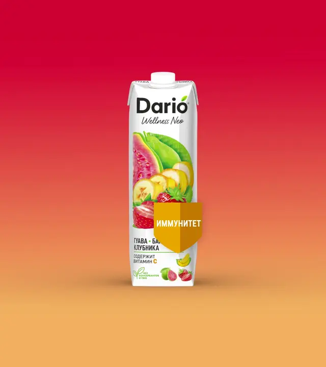 Нектар "Dario Wellness" Гуава-Банан-Клубника 1л ПЭТ