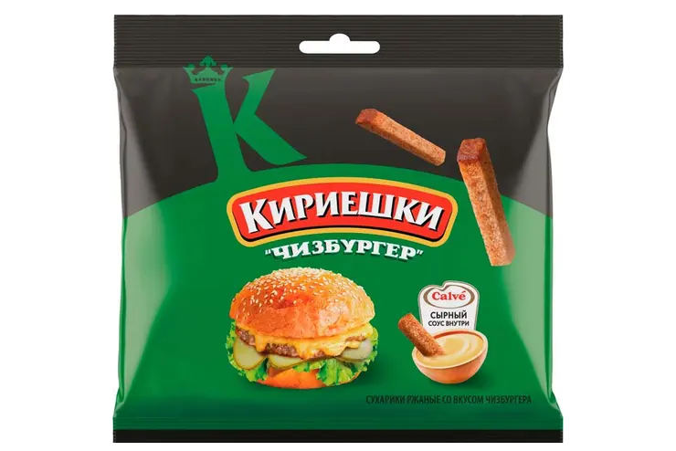 Сухарики Кириешки Чизбургер +сырный соус 60г (Россия)