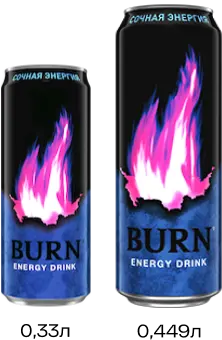 Энергетический напиток "Burn" Сочная Энергия 0,449л ЖБ (Россия)