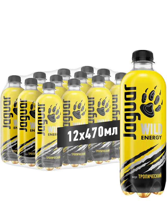 Энергетический напиток "Jaguar" Wild 0.47л ПЭТ (Россия)