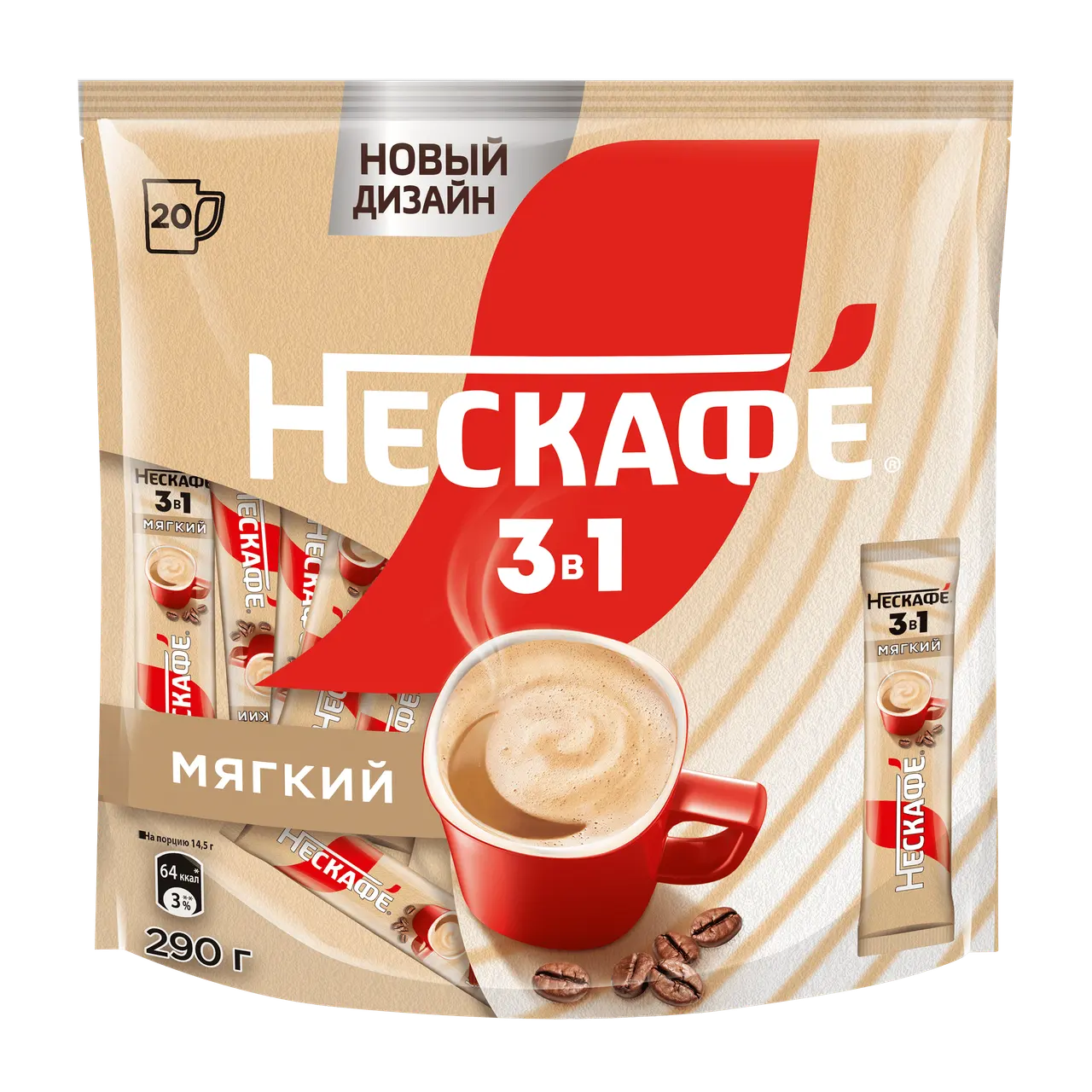 Кофе "Nescafe" Mild 3в1 растворимый, 14,5 г