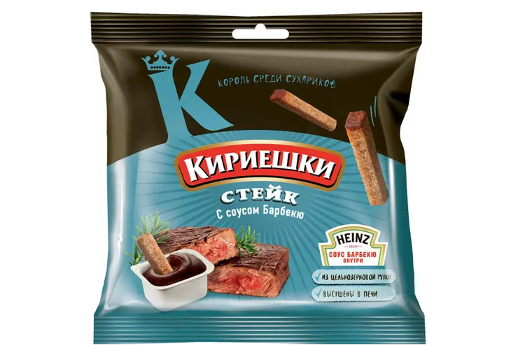 Сухарики "Кириешки" стейк с соусом BBQ 60+25г (Россия)