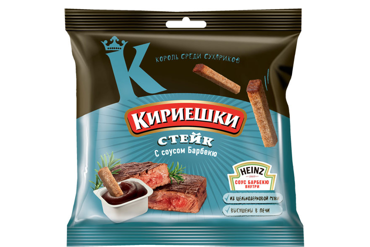 Сухарики "Кириешки" стейк с соусом BBQ 60+25г (Россия)