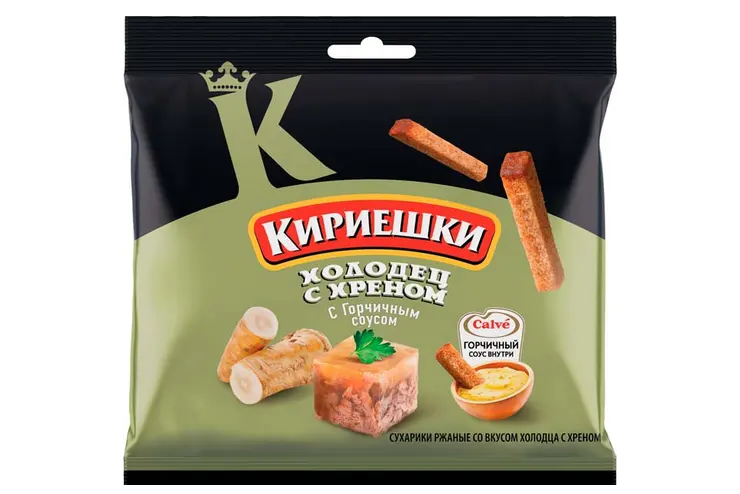 Сухарики "Кириешки" Холодец хрен с горчицей 60+25г