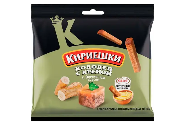 Сухарики "Кириешки" Холодец хрен с горчицей 60+25г
