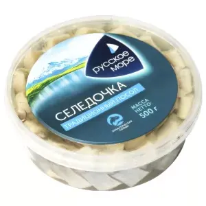"Русское море" ФИЛЕ СЕЛЬДИ В МАСЛЕ кусочки 500г (Россия)