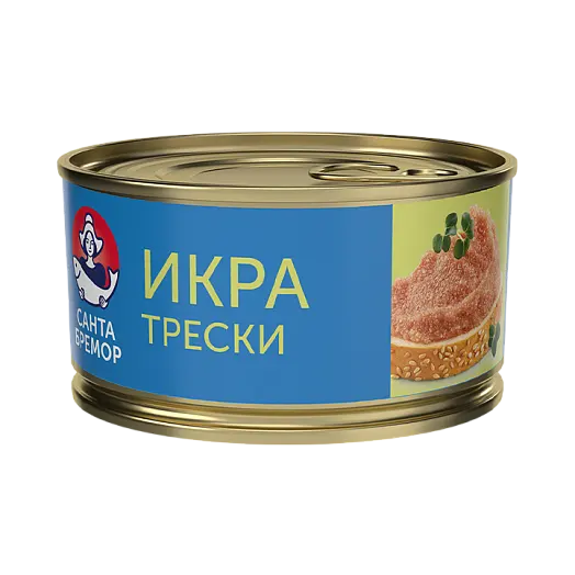 "Русское море" ИКРА ТРЕСКИ ЛЮКС САНТА БРЕМОР ж/б 130г (Беларусь)