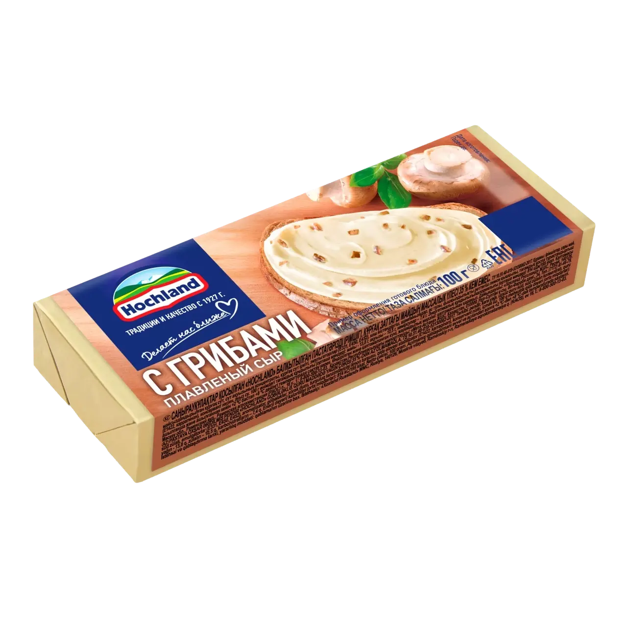 Сыр "Hochland" 100г*6 блоч ПЛАВ. С ГРИБАМИ (Россия)