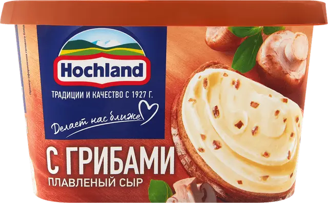 Сыр "Hochland" 200г ванн ПЛАВ. С ГРИБАМИ (Россия)