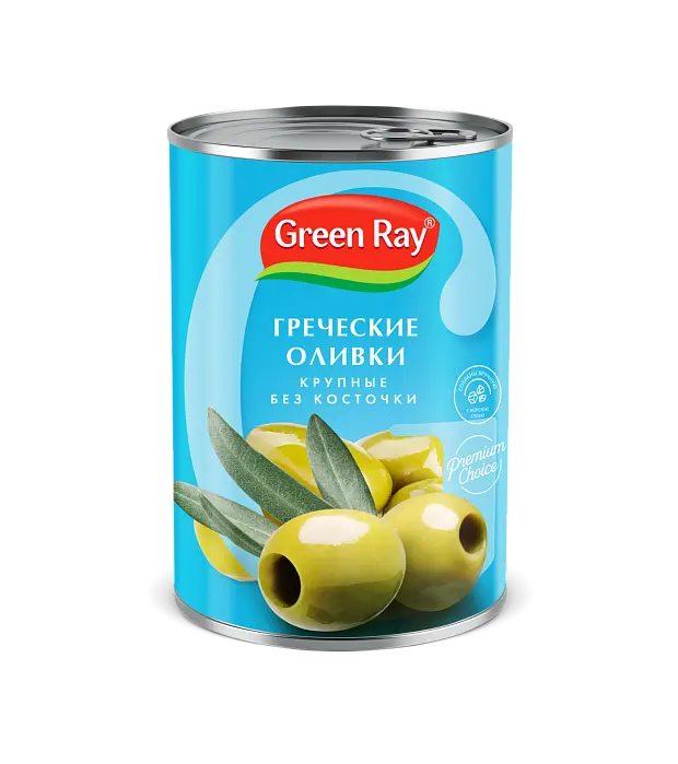 Оливки "Green Ray" без косточки 400г (Греция)