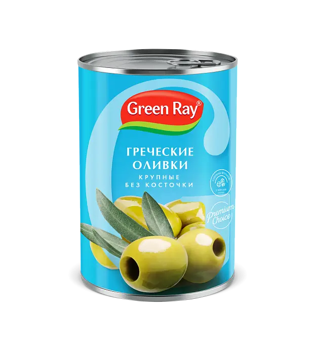 Оливки "Green Ray" без косточки 400г (Греция)