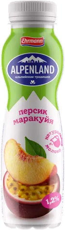 Йогурт "Ehrmann" Alpenland Питьевой 1,2% Персик/Маракуйя 290г (Россия)