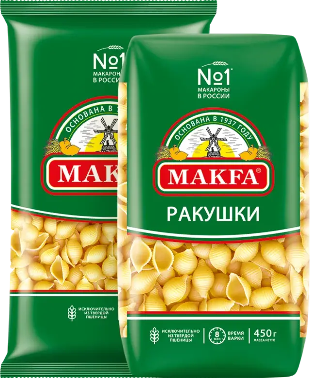 "Макфа" Ракушки В/С 400г (Россия)
