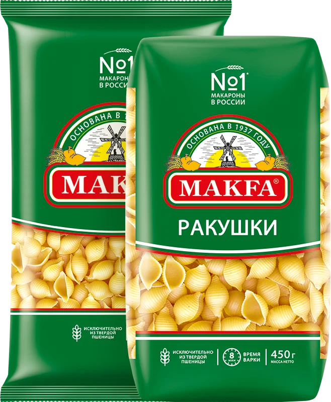 "Макфа" Ракушки В/С 400г (Россия)