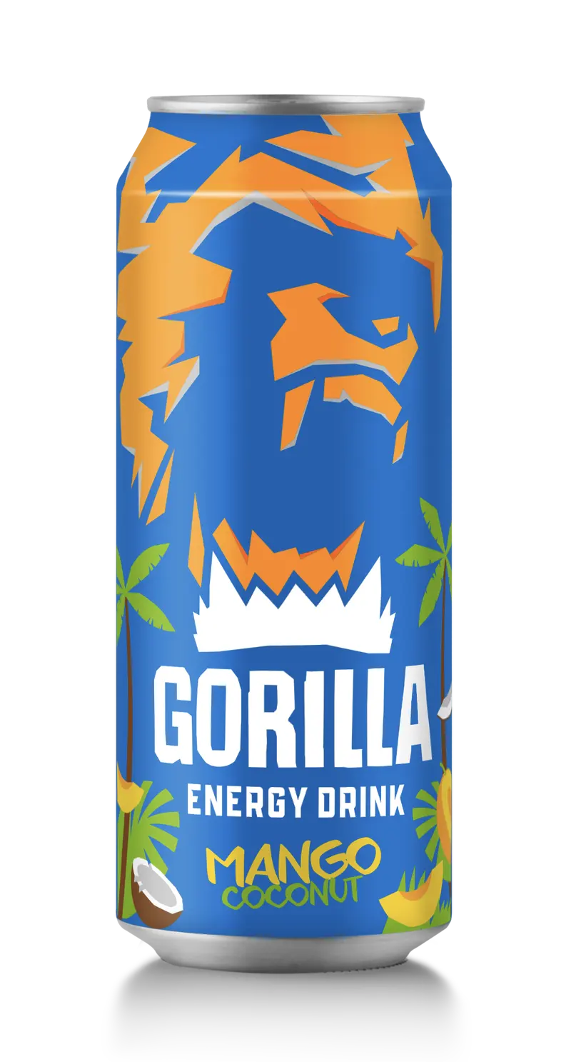 Энергетический напиток "Gorilla" Манго Кокос 0.45л ЖБ (Россия)
