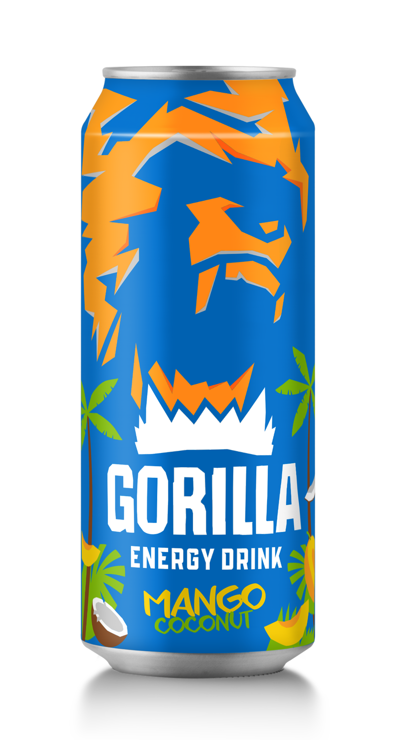 Энергетический напиток "Gorilla" Манго Кокос 0.45л ЖБ (Россия)