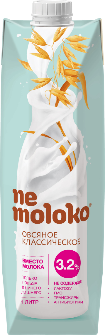 "Сады Придонья" 1,0л Nemoloko 3,2% Напиток Овсяный Классичес (Россия)