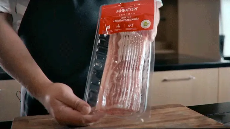 "Мираторг" Продукт из свинины с/к "Бекон" 200г (Россия)