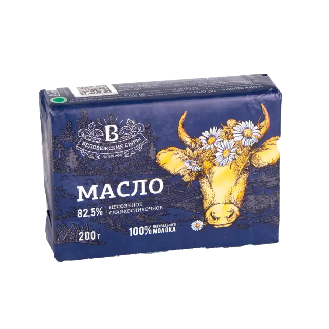 Масло "Беловежские сыры" 82,5% 200г (Беларусь)